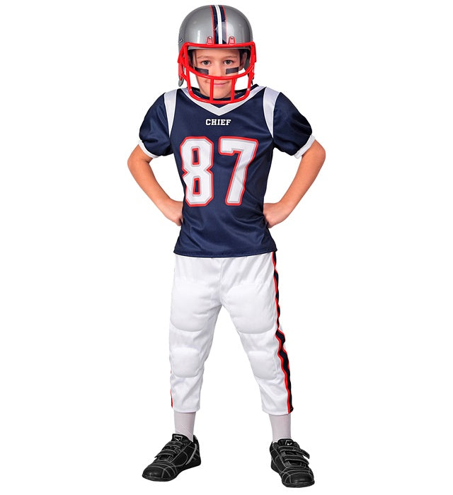 American Football Spieler Kostüm mit gefüttertem Oberteil und Hose