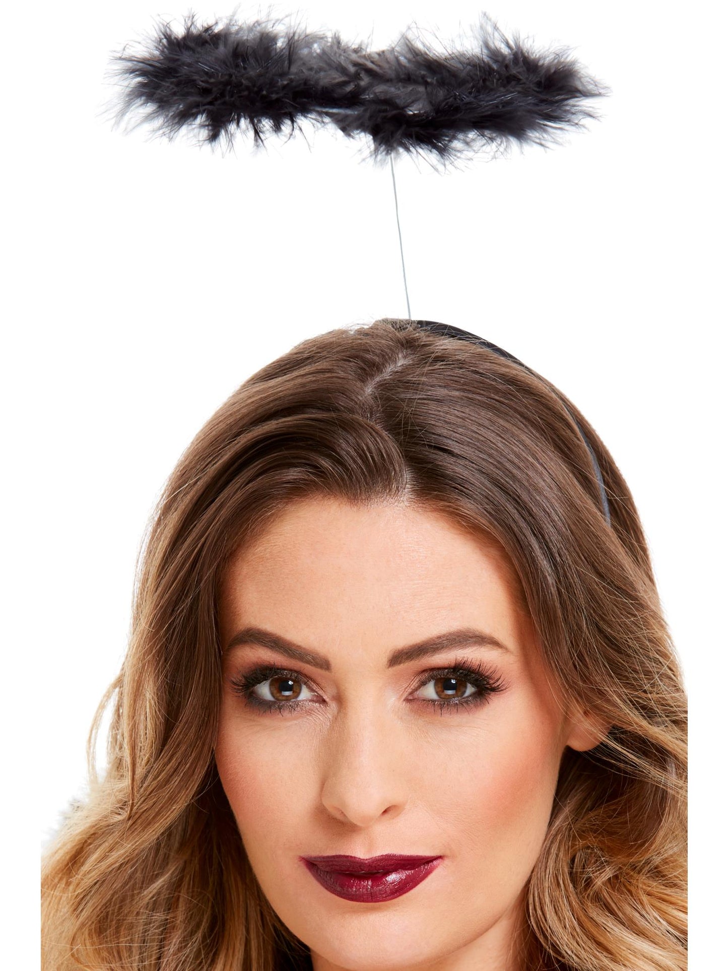 Smiffys Marabou Angels Halo, Black für Damen