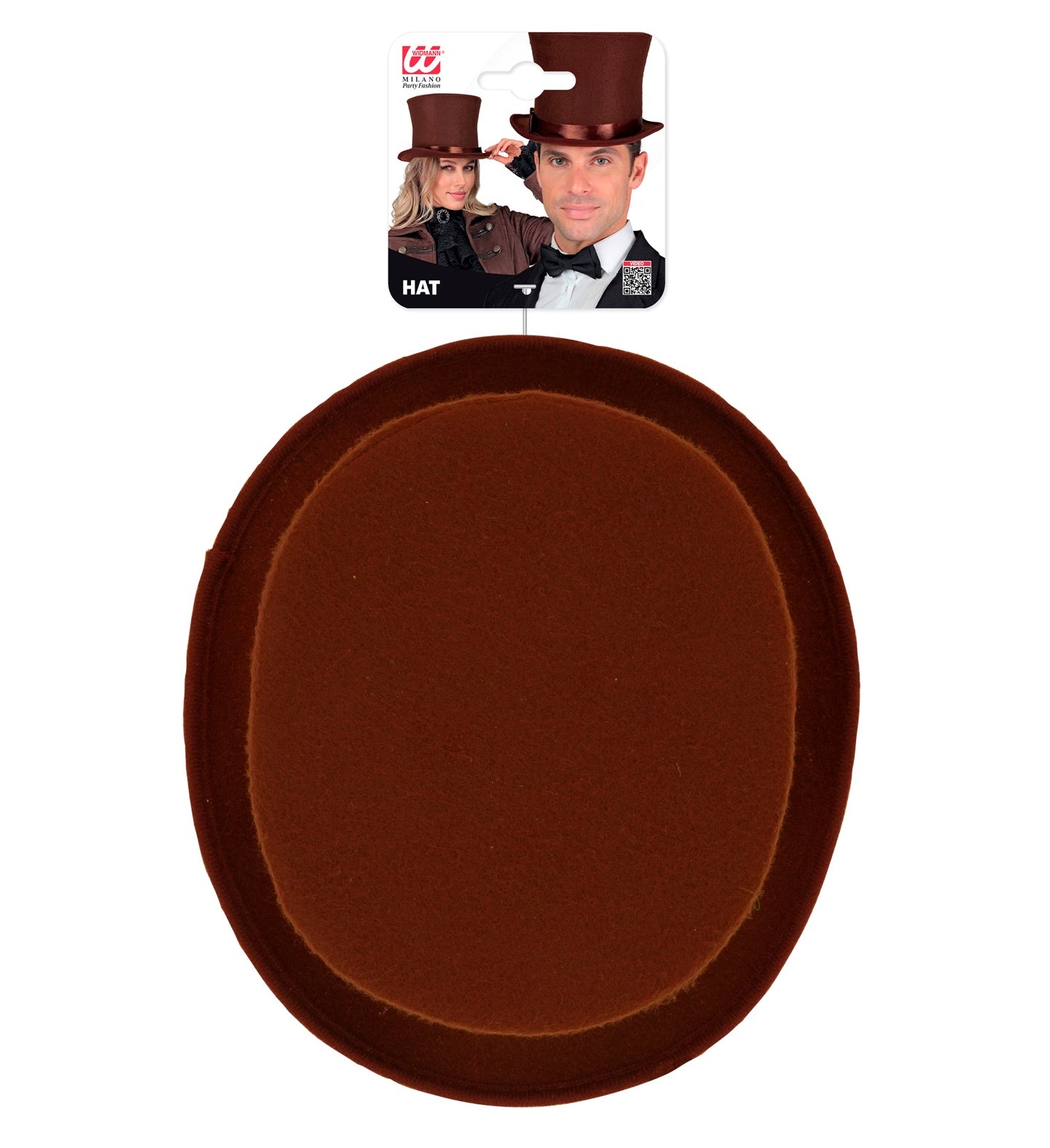 Brauner Großer Zylinder mit Satin Band