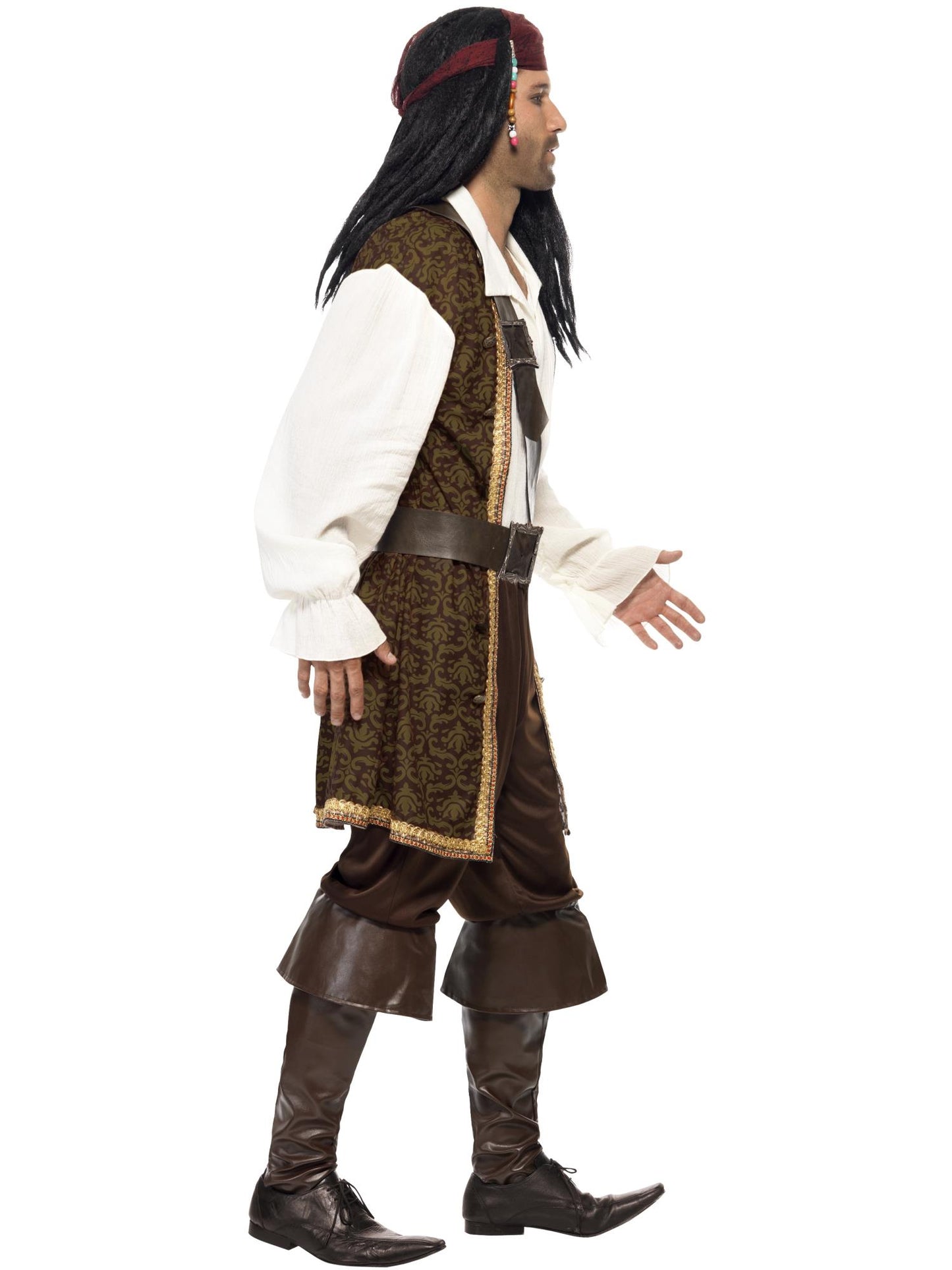 Smiffys High Seas Pirate Costume, Brown CS für Herren