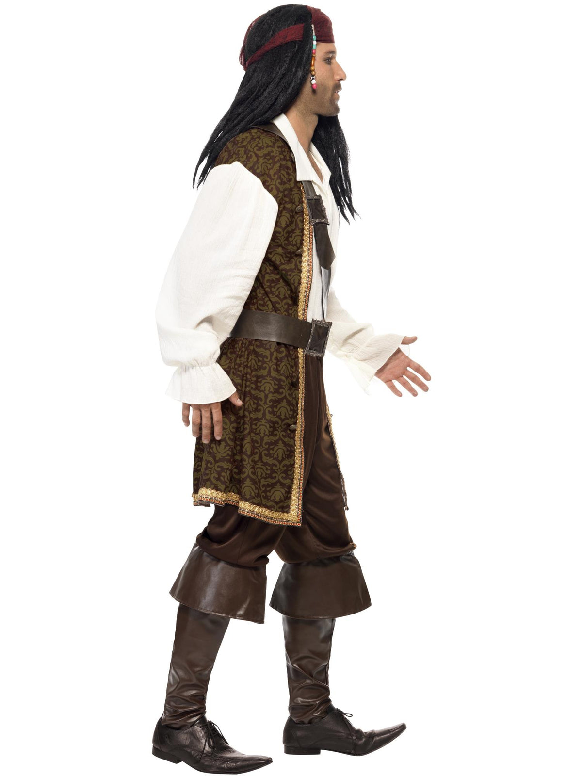 Smiffys High Seas Piratenkostüm für Herren in Braun – Seitenansicht