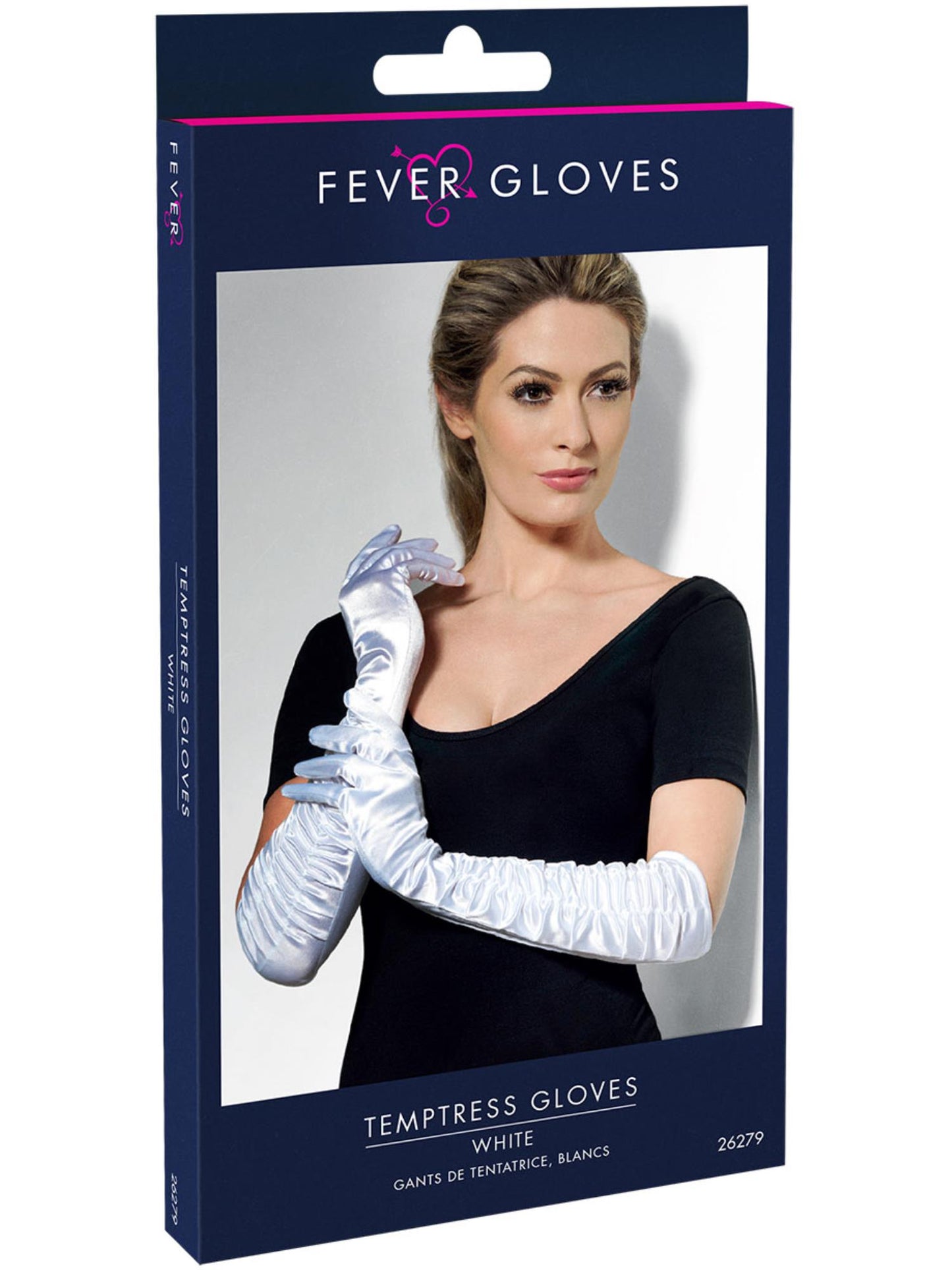 Smiffys FEVER Temptress Gloves, White AC für Damen