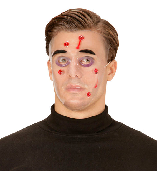 PVC-Maske mit realistischen Einschusslöchern für Halloween und Fasnacht