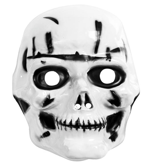 Totenkopf-Maske aus Kunststoff für Fasnacht und Halloween