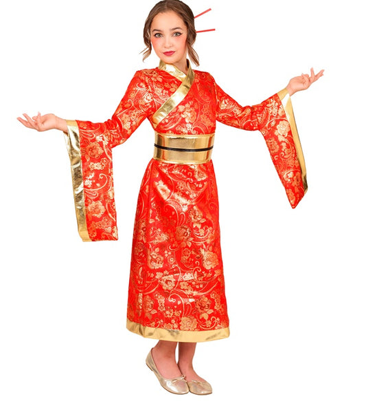 Kimono-Kleid mit Gürtel in traditionellem Stil für Fasnacht und Karneval