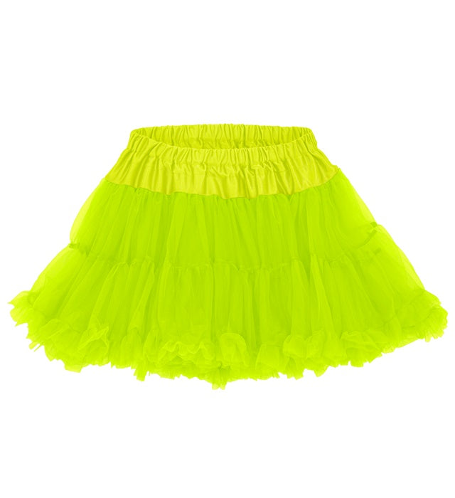 Neon gelber mehrlagiger Tüll-Petticoat für Fasnachtskostüme