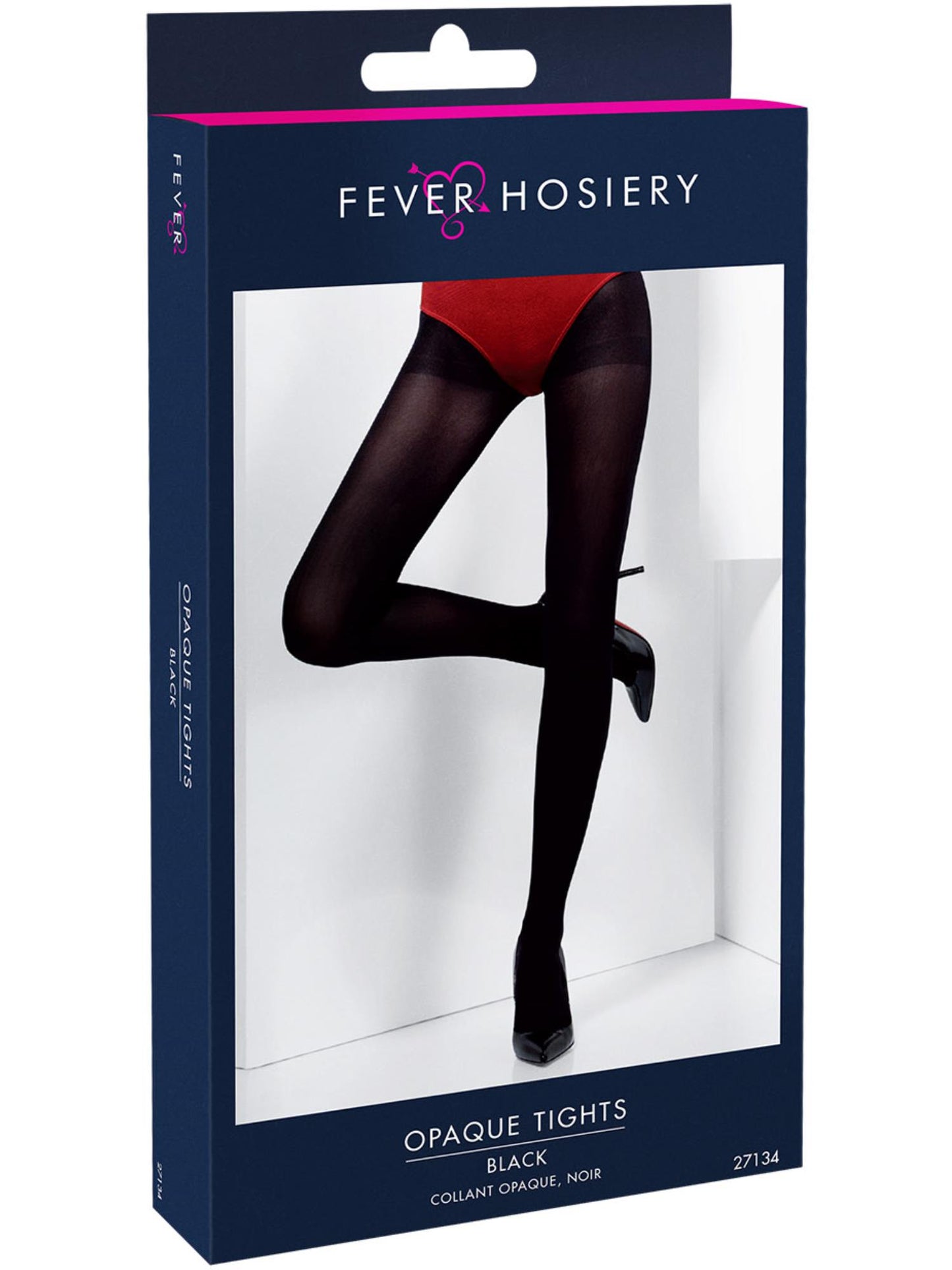 Smiffys FEVER Opaque Tights, Black für Damen