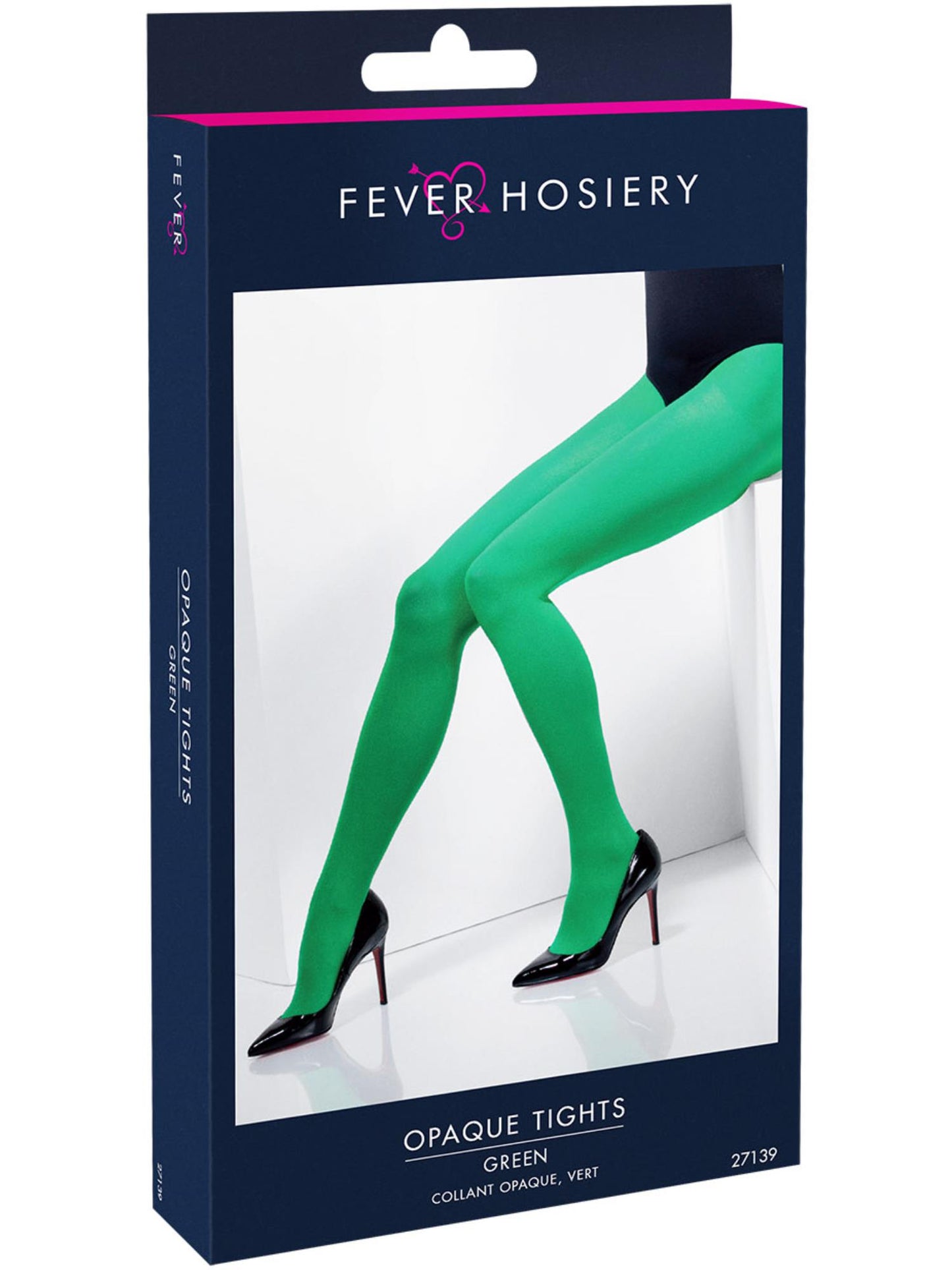 Smiffys FEVER Opaque Tights, Green AC für Damen