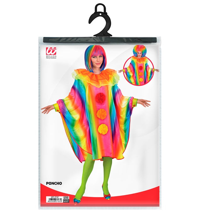 Regenbogen Poncho in leuchtenden Farben als Kostümzubehör für Fasnacht