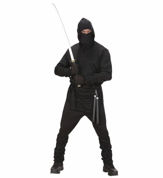 Japanisches Schwert mit schwarzer Scheide 107 cm für Ninja-Kostüm