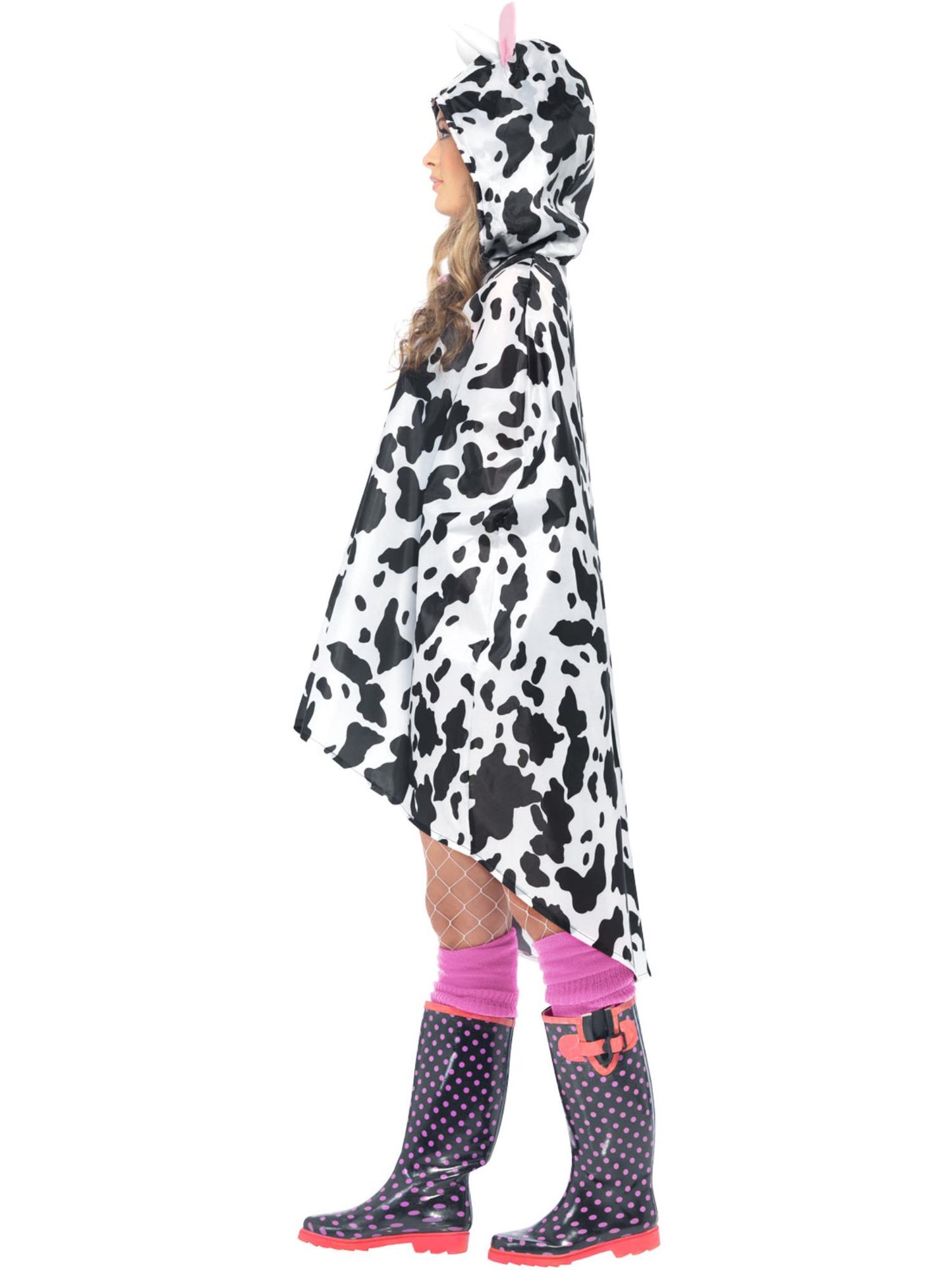 Smiffys ANIMAL Cow Party Poncho, Black & White CS für Unisex