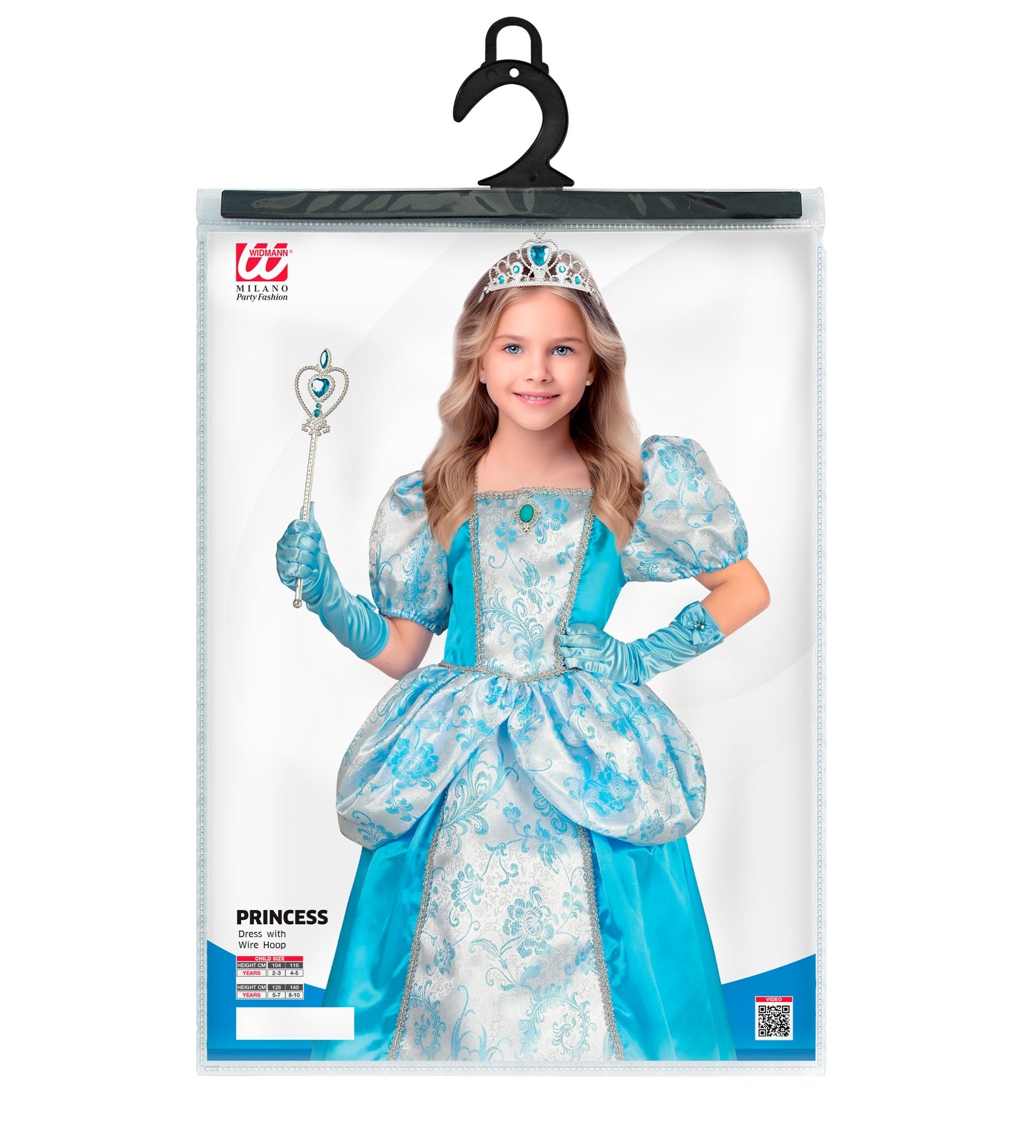 Eiskönigin Mädchen Kostüm mit Kleid mit Reifrock