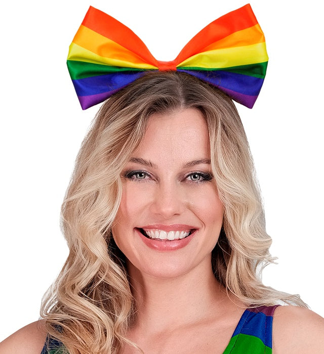 Regenbogen Schleifen-Haarreif buntes Fasnachts-Accessoire