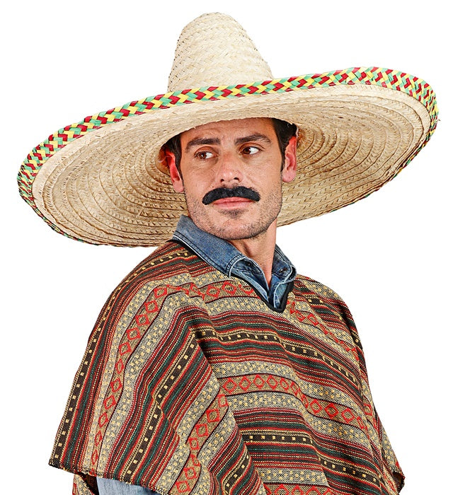 Bunter Maxi Sombrero mit Dekorationen und 65 cm Durchmesser