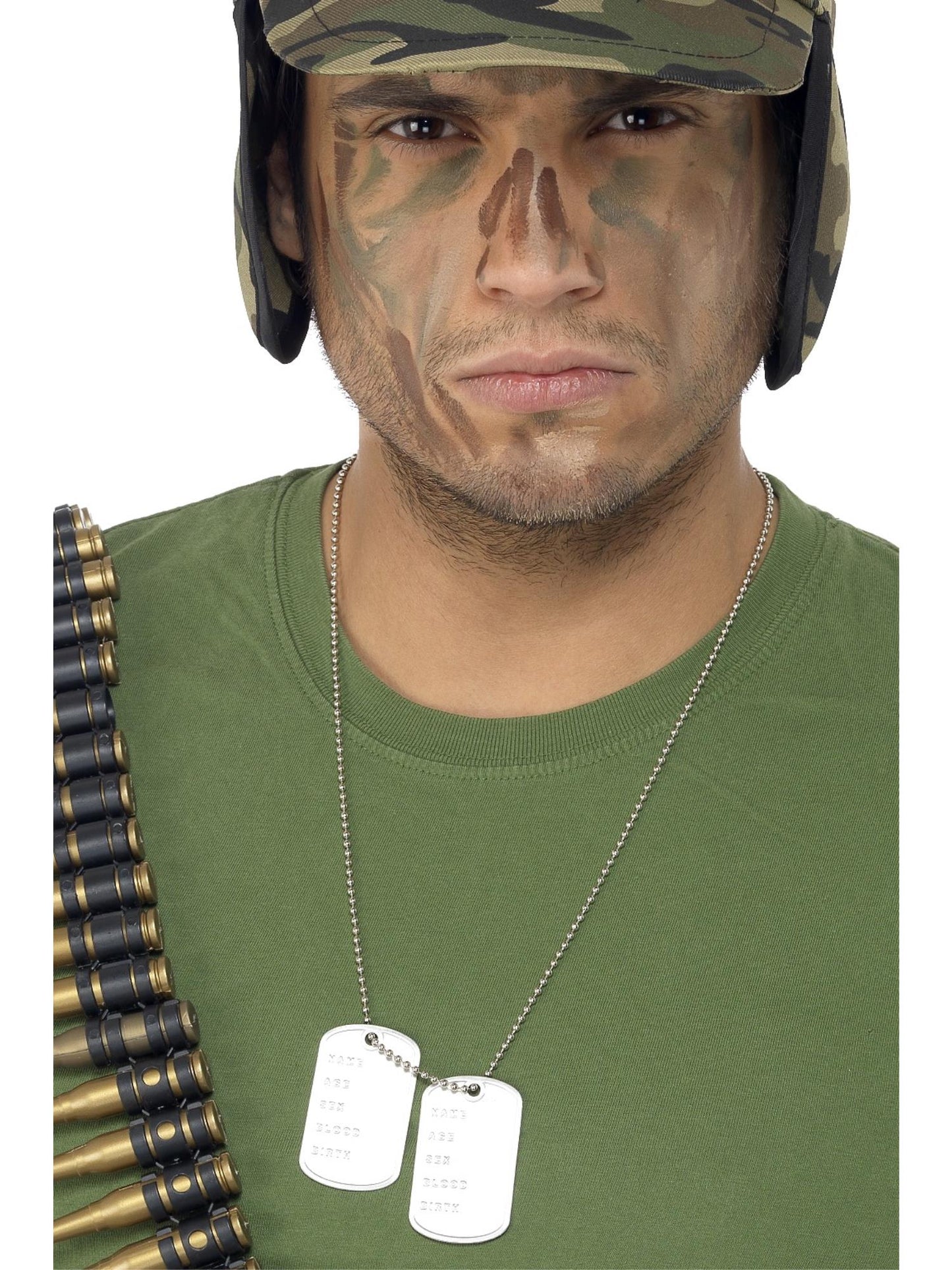 Smiffys TROOPS Dogtags on Chain, Silver AC für Unisex