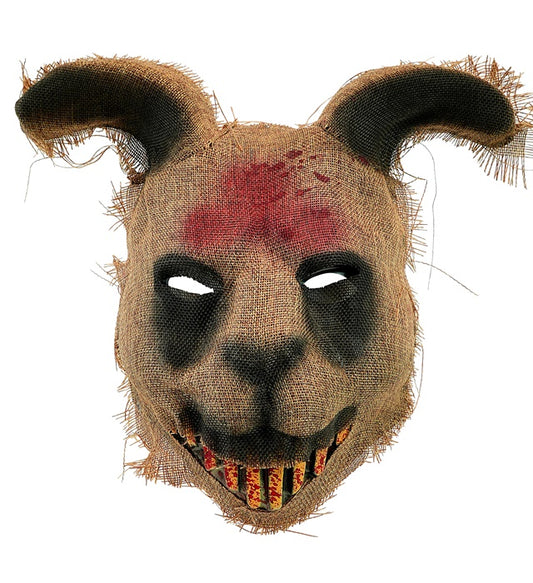 Horror Hasenmaske aus Plastik und Stoff für Fasnacht und Halloween