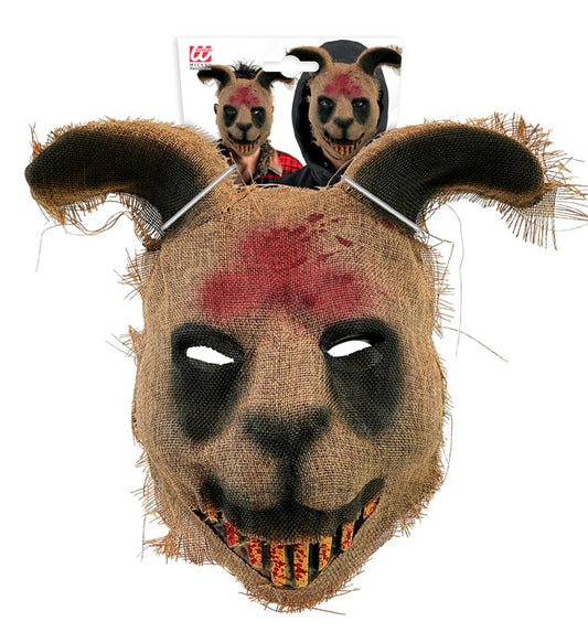 Horror Hasenmaske aus Plastik und Stoff für Fasnacht und Halloween