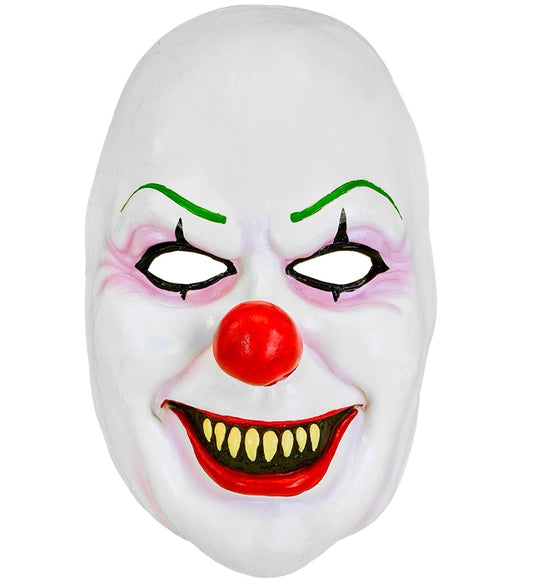 Killer Clown Maske aus Latex mit grimmigem Gesichtsausdruck