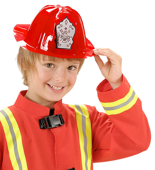 Feuerwehrhut aus rotem PVC für Fasnacht und Mottopartys