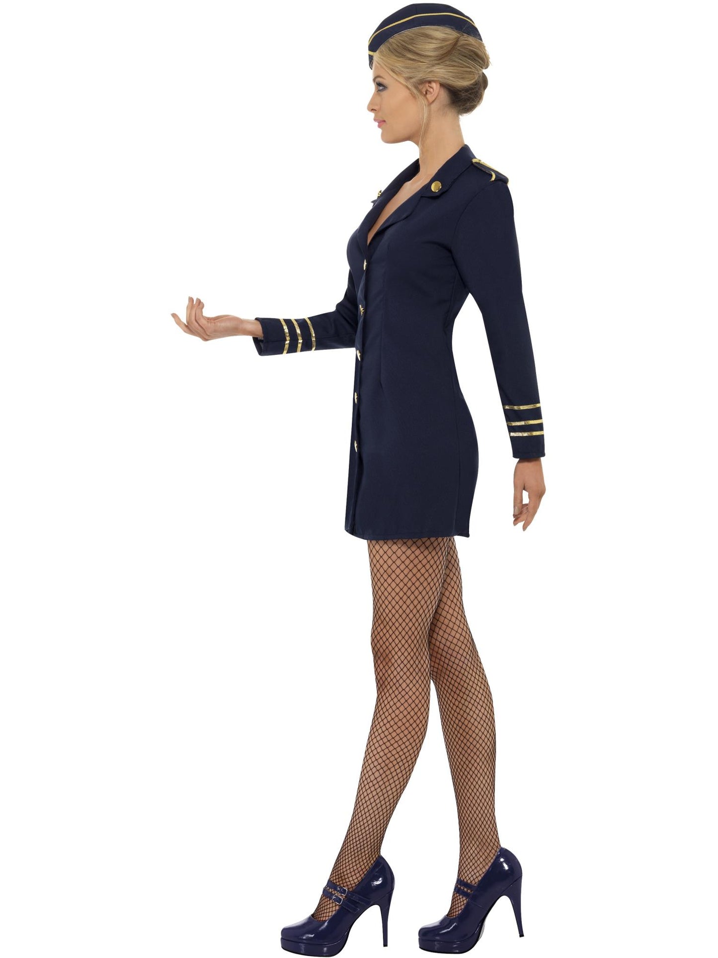 Smiffys AIRLINE Flight Attendant Costume, Navy Blue CS für Damen