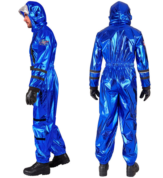 Blauer Astronaut Commander Kostüm mit Helm
