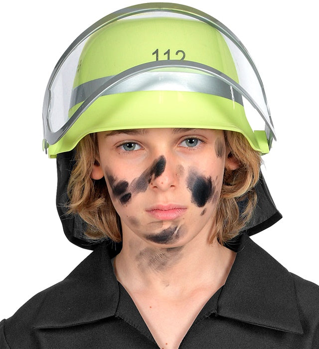 Kinder Feuerwehrhelm aus rotem Hartplastik für Fasnacht und Karneval