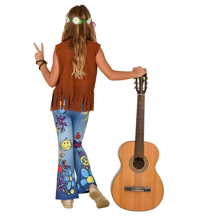 70er Jahre Leggings im Hippie Jeans Look für Fasnacht Kostüm