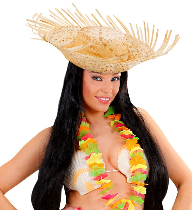 Natürlicher Strohhut IPANEMA in Naturfarbe für Fasnacht und Karneval