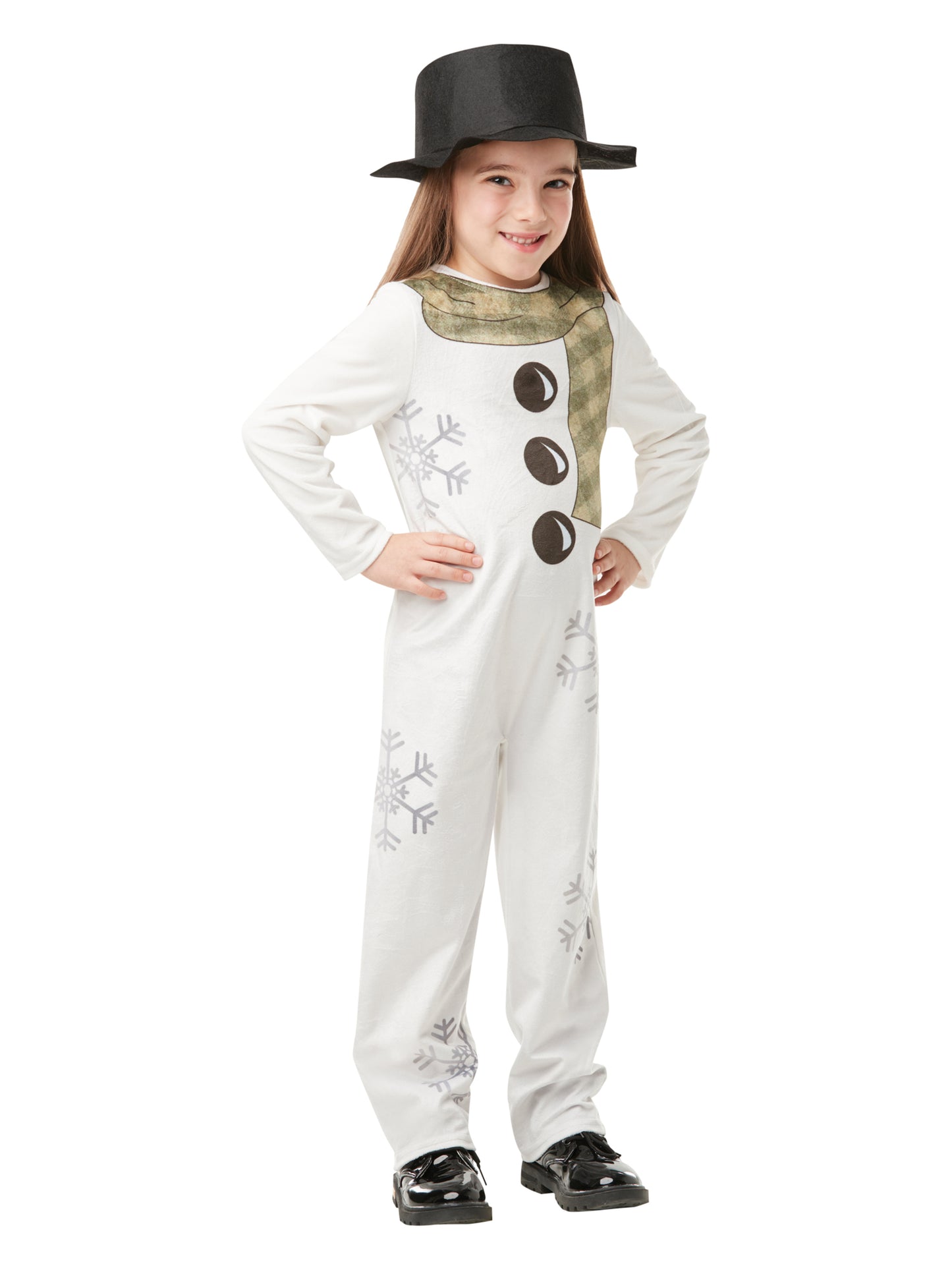 Rubies Snowman Kinderkostüm mit Fleece-Overall und Filzhut – Seitenansicht