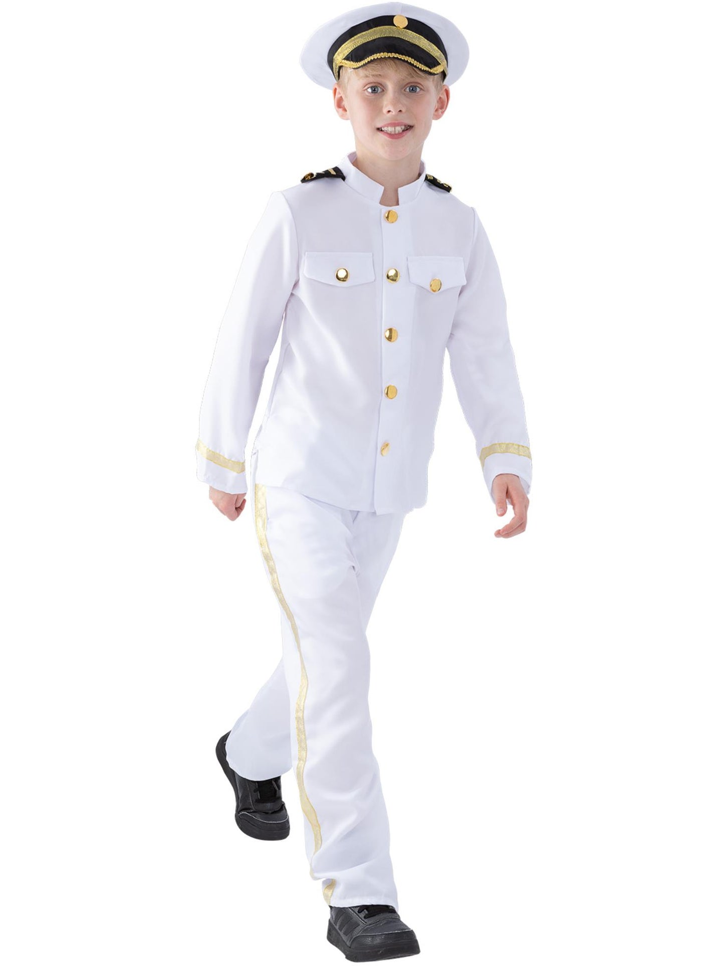 Smiffys MILITARY Captain Costume, Child, White CS für Jungen