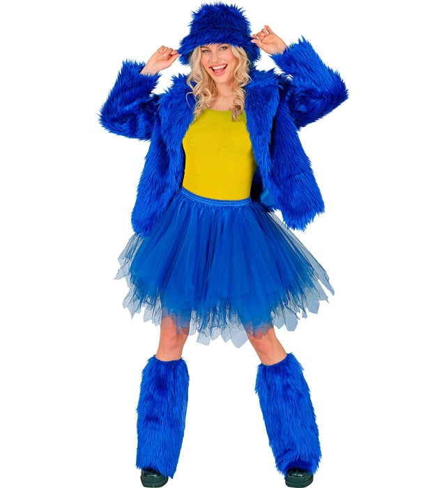 Blaues Tutu mit Innentasche für LED-Lichter, ideal für Fasnacht und Mottopartys