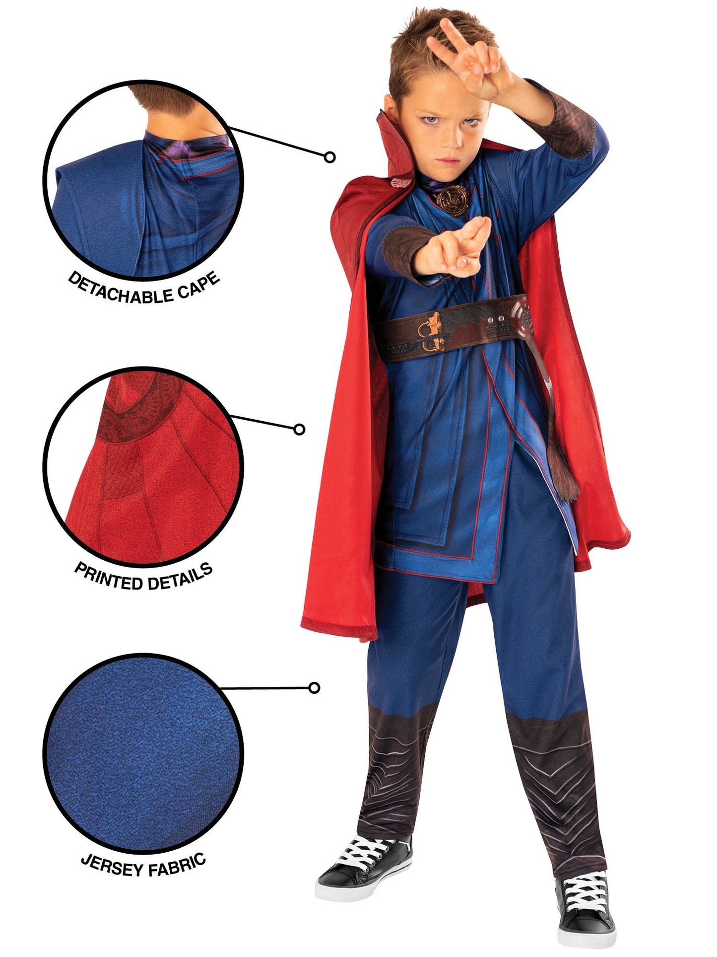 Rubies Doctor Strange Deluxe Kinderkostüm für Jungen mit Marvel-Umhang – Rückansicht