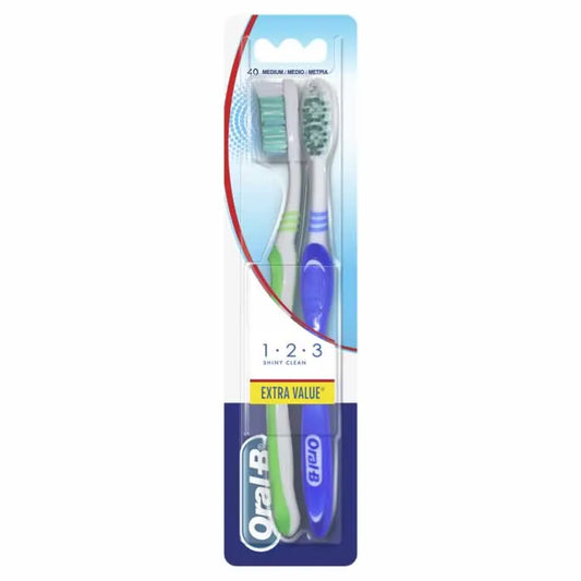 ORAL-B ORAL-B Shiny Clean Zahnbürste Medium 2 Stück Kosmetik