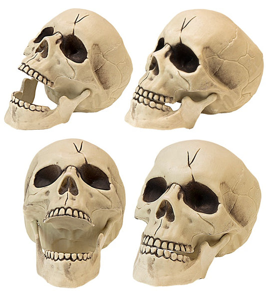 Kunststoff Totenkopf mit beweglichem Gebiss, 21 cm, Piratendeko