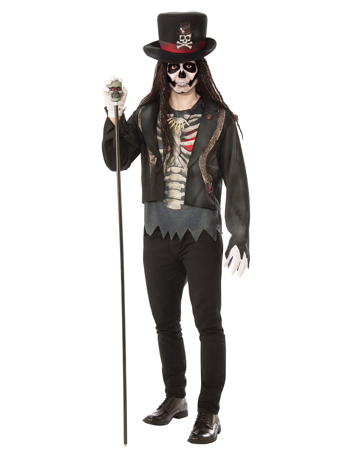 Rubies Voodoo-Man-Kostüm für Herren mit Jacke, Top und Hut