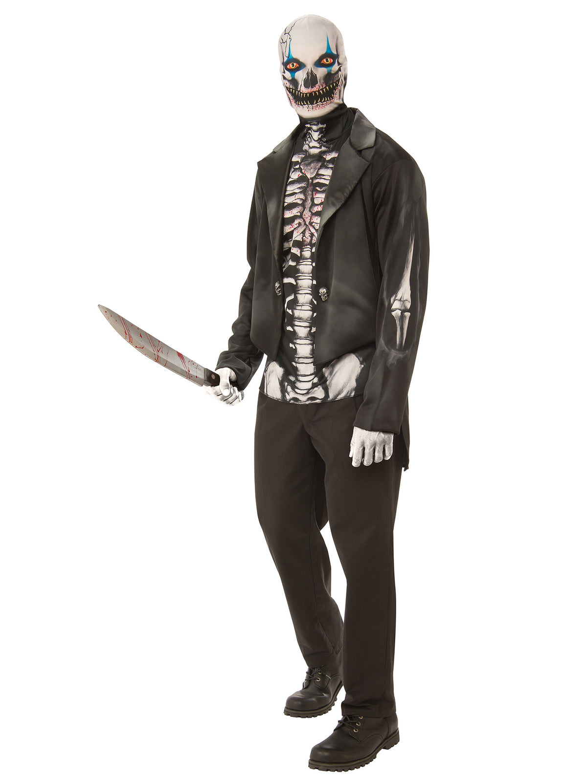 Rubies Skeleton Kostüm für Herren mit bedrucktem Hemd und Snood-Maske