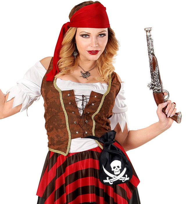 Piraten Geldbeutel mit Kordel in typischem Design für Fasnacht und Karneval