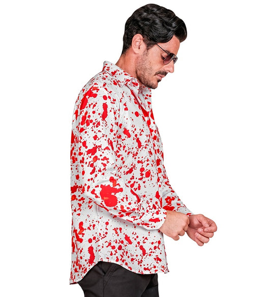 Blut Party Fashion Hemd mit auffälligem Blutfleck-Design für Halloween und Fasnacht