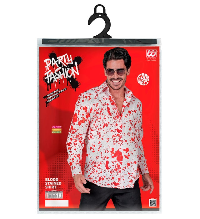 Blut Party Fashion Hemd mit auffälligem Blutfleck-Design für Halloween und Fasnacht