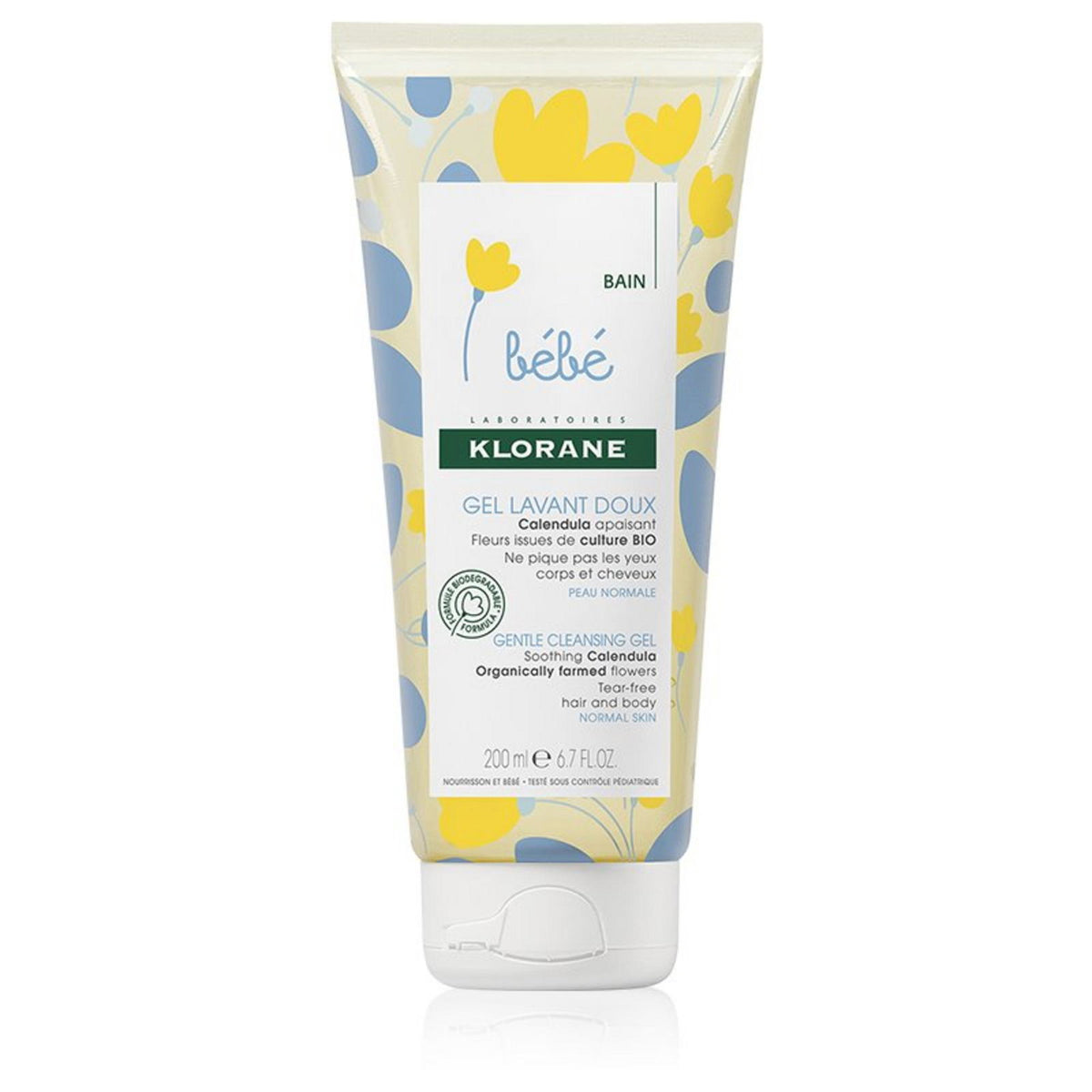 Klorane Baby Reinigungsgel mit Ringelblumenextrakt für Haar und Körper, 200 ml