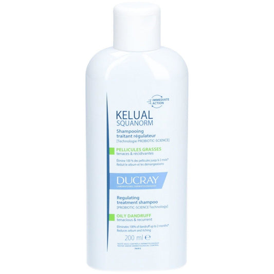 Ducray Ducray, Kelual Squanorm, Haarbehandlung Shampoo, Anti-Schuppen & Sebumkontrolle, For Scalp With Oily Dandruf, 200 ml R