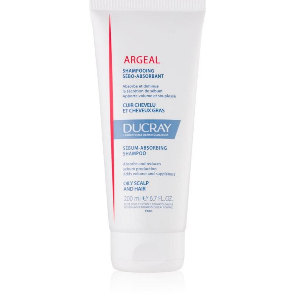 Ducray, Sabal Argeal, Kaolin, Haarbehandlung Shampoo, Reinigt, Für fettiges Haar, 200 ml