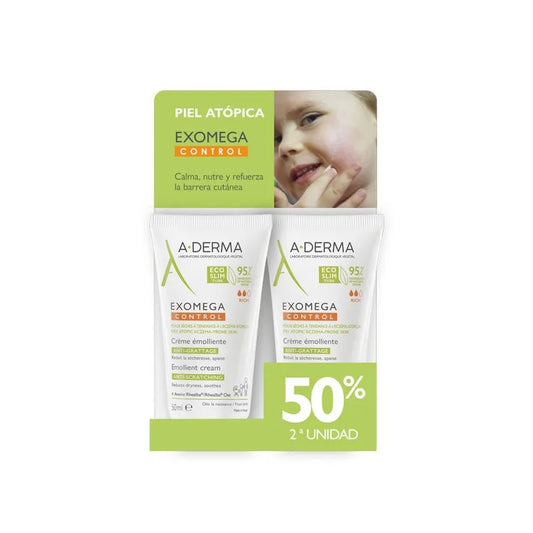 A-DERMA A-DERMA Exomega Control Emollient Cream 2 x 50 ml Pflegecreme