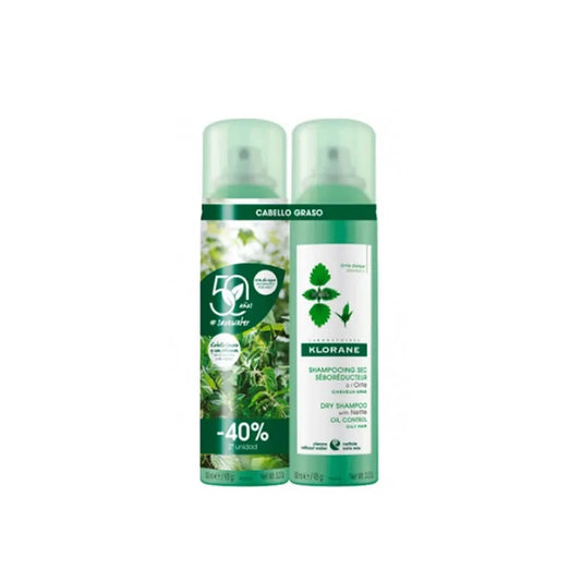 KLORANE Brennnessel Reinigung Trockenshampoo 2 x 150 ml Spray