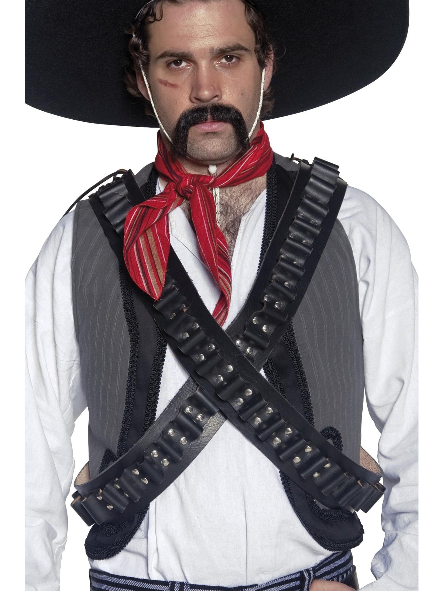 Smiffys Authentic Western Leather Bandolier Bullet Belts AC für Herren