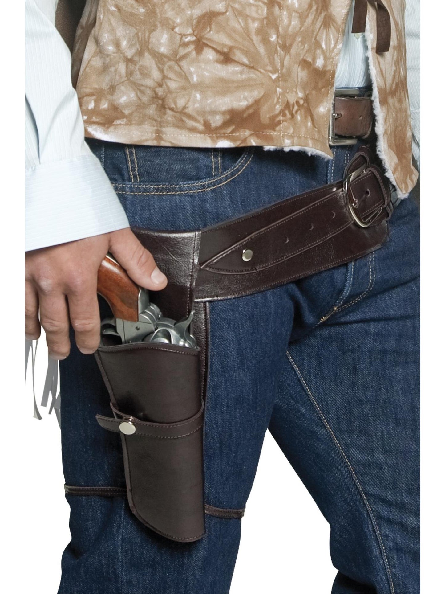 Smiffys Authentic Western Wandering Gunman Belt & Holster, AC für Unisex