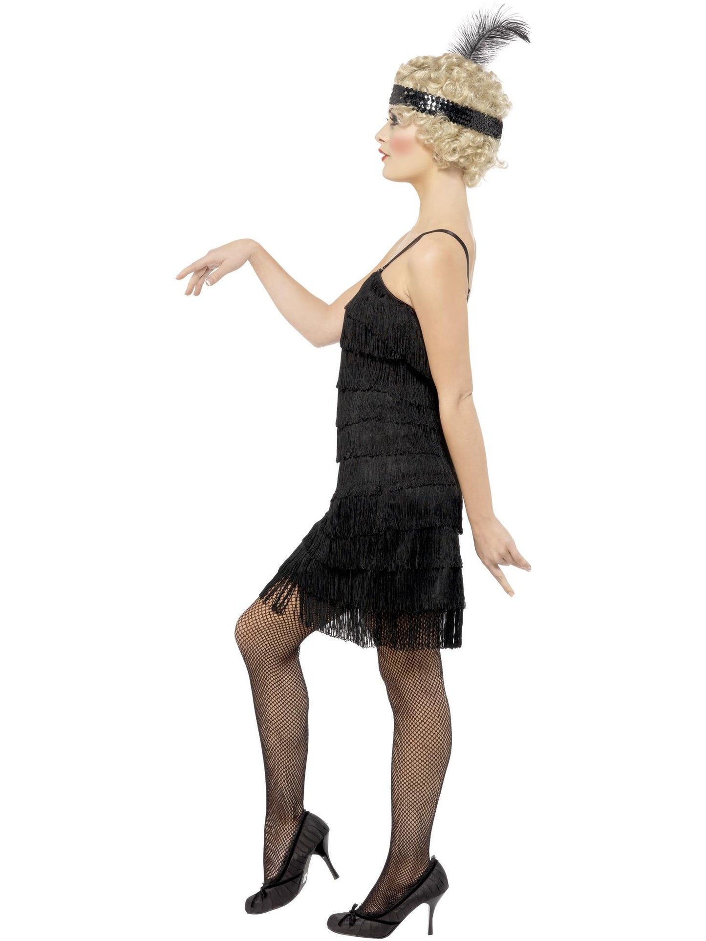 Smiffys Deluxe Fringe Flapper Costume, Black CS für Damen