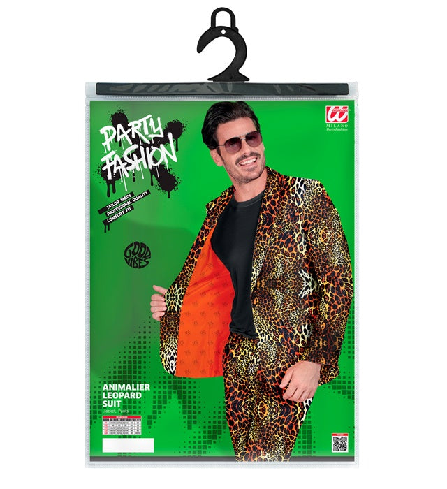 Leoparden Kostümanzug mit Jackett und Hose im Animal Print für Fasnacht