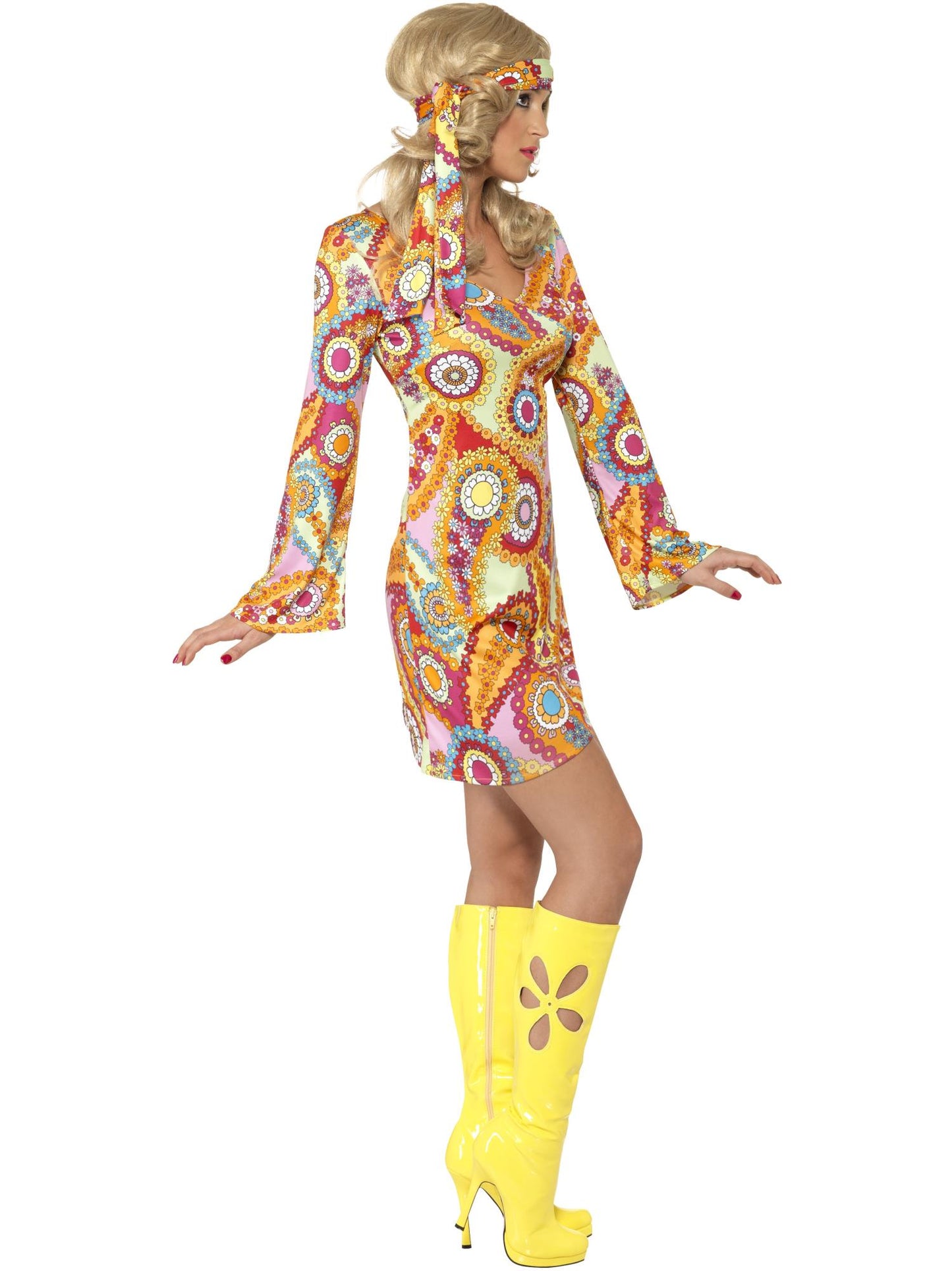 Smiffys HIPPIE 60s Hippy Costume, Multi-Coloured CS für Damen