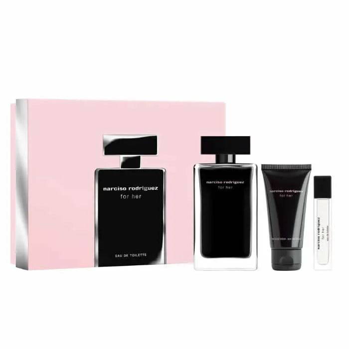Narciso Rodriguez For Her Eau de Toilette Spray 100 ml Set mit 3 Artikeln